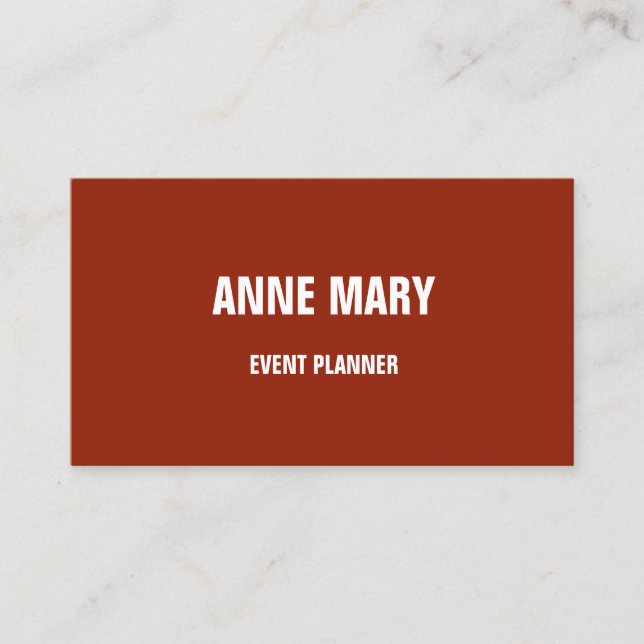 Bright Terracotta Burnt Orange Colourful Modern Business Card (Front)