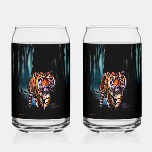 Bright Tiger Dark Forest Can Glass