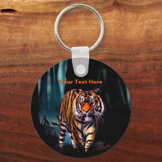 Bright Tiger Dark Forest Keychain
