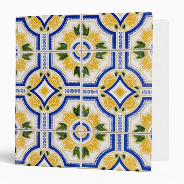 Bright tile pattern, Portugal Binder (Front/Inside)
