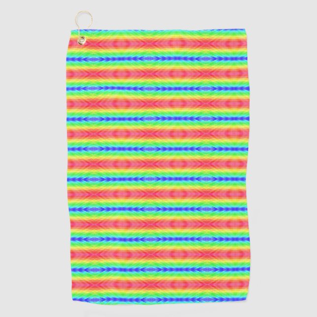 Bright towel with horizontal rainbow stripes (Front)