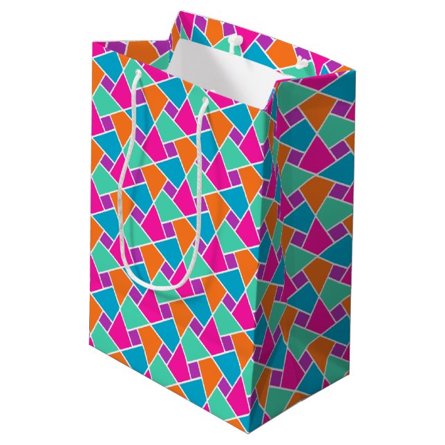 Bright Traditional Islamic Pattern Medium Gift Bag (Back Angled)
