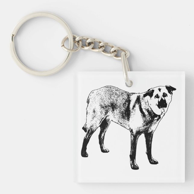 bright trail charm, tibetan mix keychain (Front)