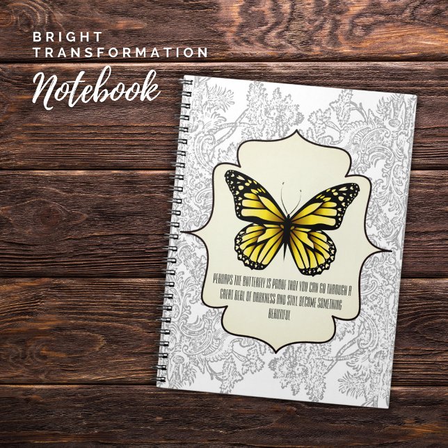 Bright Transformation Yellow Butterfly  Notebook (Bright Transformation Yellow Butterfly Notebook)