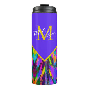 Bright tribal chevron personalized   thermal tumbler