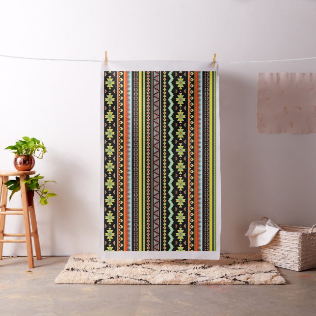 Bright tribal design fabric (In Situ)