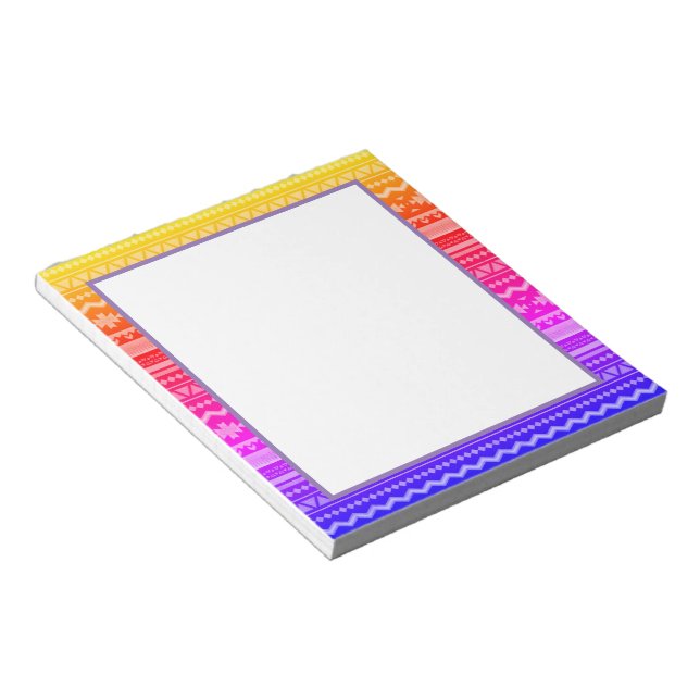 Bright tribal design notepad (Angled)