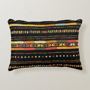 Bright Tribal Stripes Handmade Pattern Accent Pillow