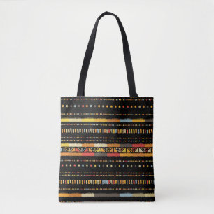 Bright Tribal Stripes Handmade Pattern Tote Bag
