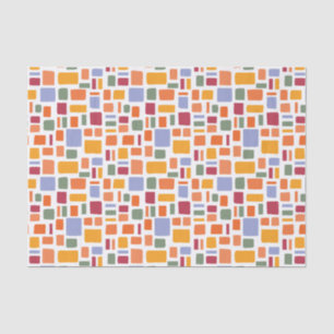 Bright Tropical Colours Wonky Squares & Rectangles Tissue Paper