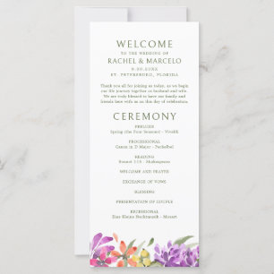 Bright Tropical Floral Programme de mariage Abstra