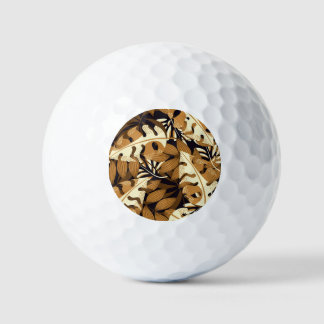 Bright Tropical Leaves Dark Pattern Golf Balls