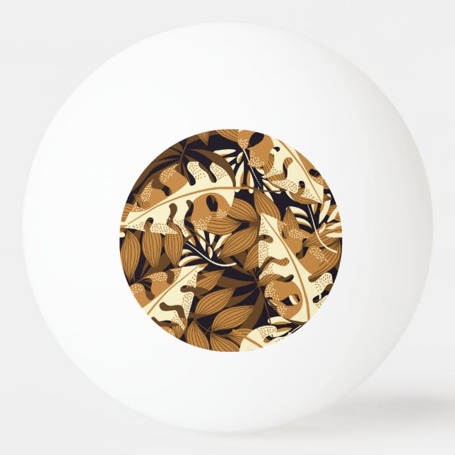 Bright Tropical Leaves Dark Pattern Ping Pong Ball (Front)