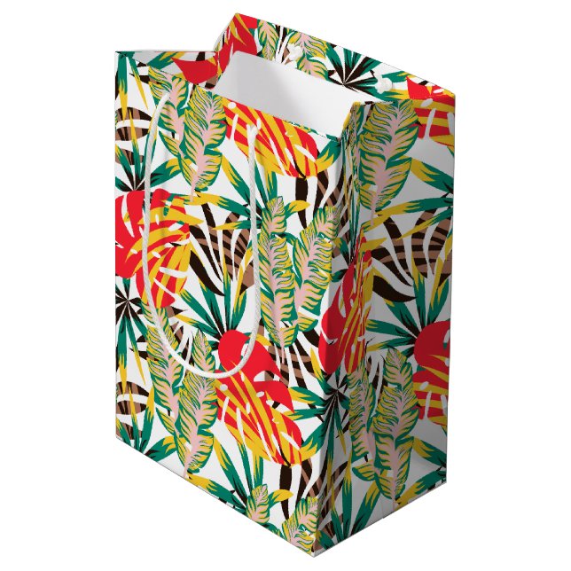 Bright Tropical Pattern Medium Gift Bag (Back Angled)