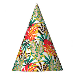 Bright Tropical Pattern Party Hat