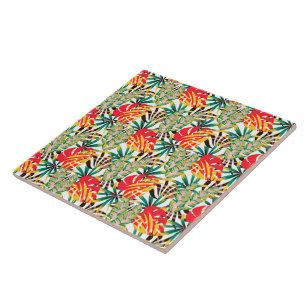 Bright Tropical Pattern Tile
