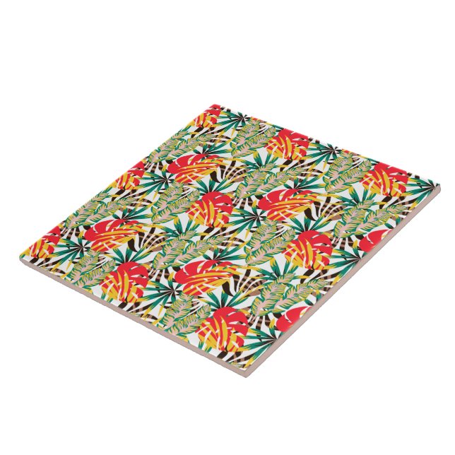 Bright Tropical Pattern Tile (Side)