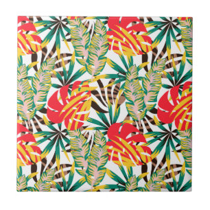 Bright Tropical Pattern Tile