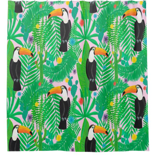 Bright tropical seamless hand drawn pattern with t (Front)