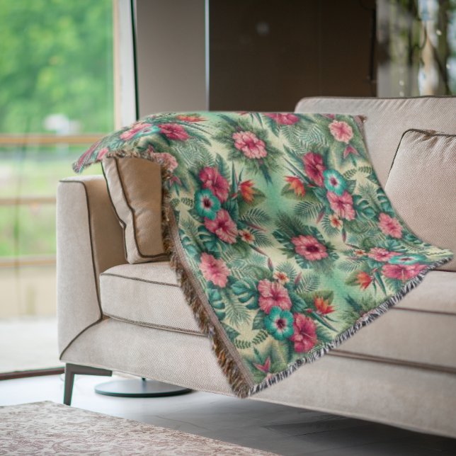 Bright Tropics Throw Blanket (Creator Uploaded)