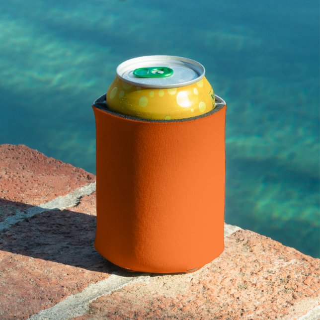 Bright True Orange Solid Colour Can Cooler (In Situ Pool)