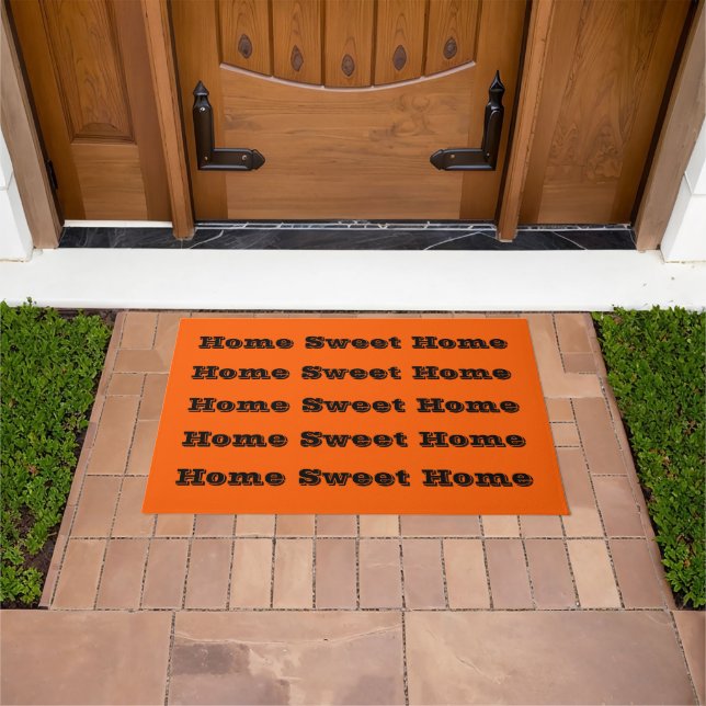 Bright True Orange Solid Colour Doormat (Outdoor)