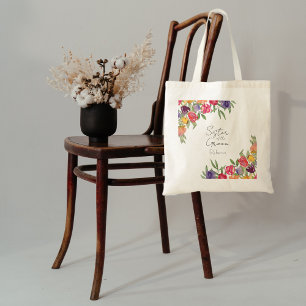 Bright Tulips and Greenery Sister of the Groom Tote Bag