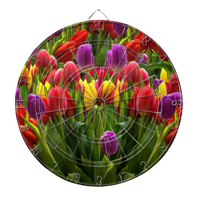 Bright Tulips Dartboard (Front)