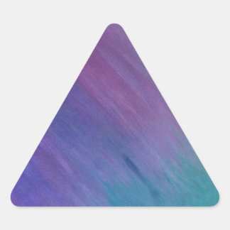 Bright Turquoise and Teal with Pink Blended Art Triangle Sticker