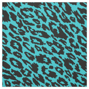 Bright Turquoise Leopard Fabric