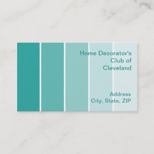 Bright Turquoise Paint Samples Business Card