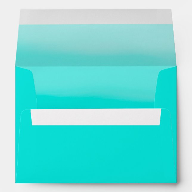 Bright Turquoise Painted Ombre Envelope (Back (Bottom))