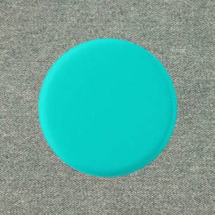 Bright Turquoise Solid Colour 1 Inch Round Button