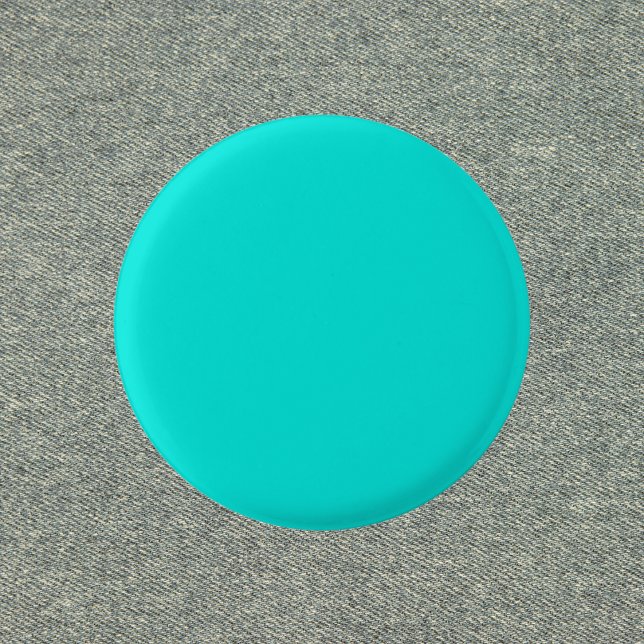 Bright Turquoise Solid Colour 1 Inch Round Button (Creator Uploaded)