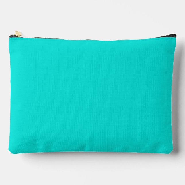 Bright Turquoise Solid Colour Accessory Pouch (Front)