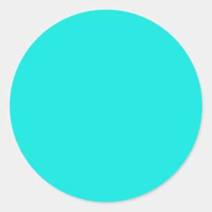Bright Turquoise Solid Colour Classic Round Sticker