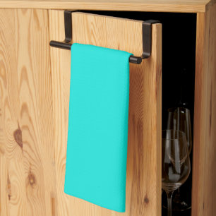Bright Turquoise Solid Colour Kitchen Towel