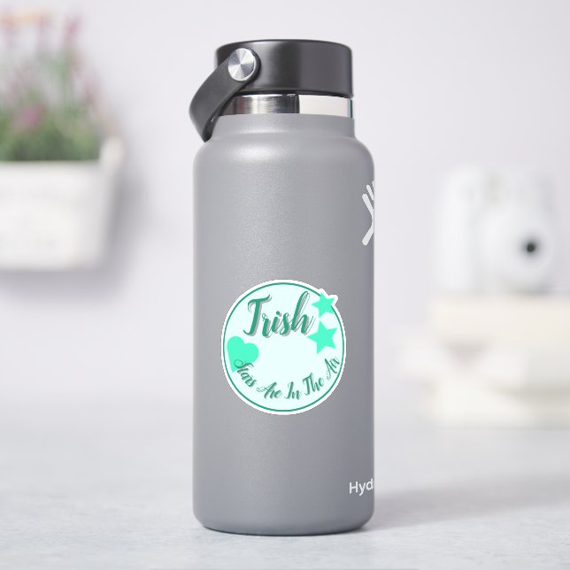 Bright Turquoise Stars With Heart Shape  (HydroFlask)