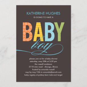 Bright Type Baby shower Invitation - Garçon