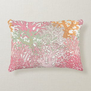 Bright underwater seamless pattern with beautiful accent pillow