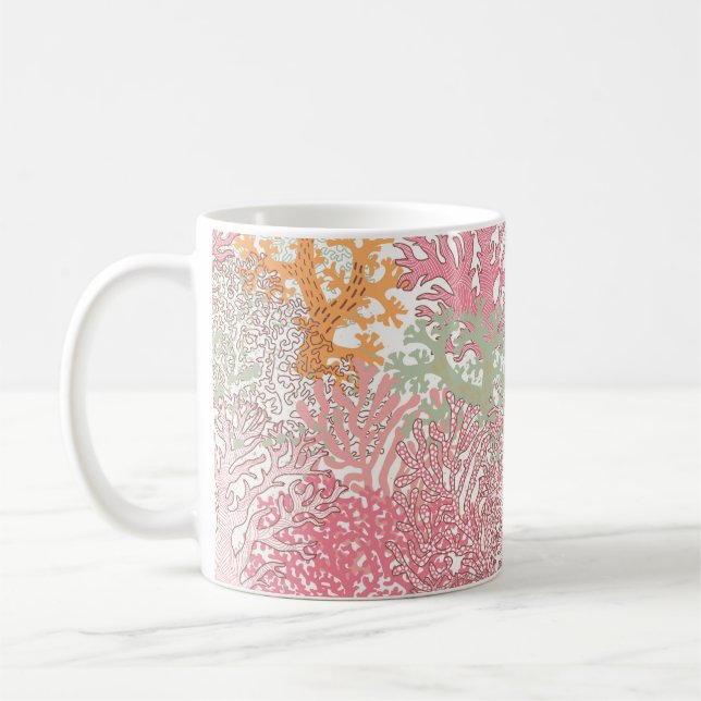 Bright underwater seamless pattern with beautiful  coffee mug (Left)