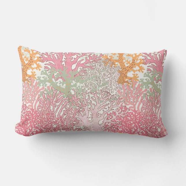 Bright underwater seamless pattern with beautiful  lumbar pillow (Front)