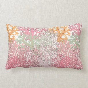 Bright underwater seamless pattern with beautiful lumbar pillow