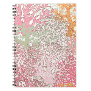 Bright underwater seamless pattern with beautiful  notebook