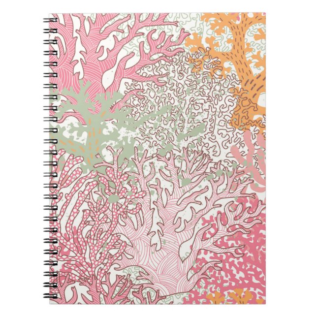 Bright underwater seamless pattern with beautiful  notebook (Front)