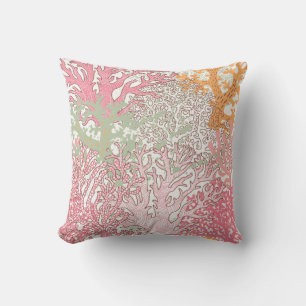 Bright underwater seamless pattern with beautiful  throw pillow