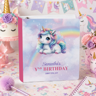 Bright Unicorn Pastel Magical Girl Birthday Binder
