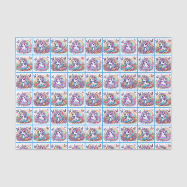 Bright Unicorn Tissue Paper (Front)