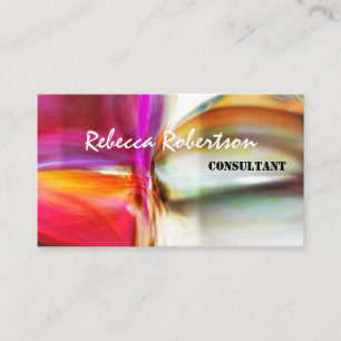 Bright Unique Pink Red Brown Abstract Art Business Card