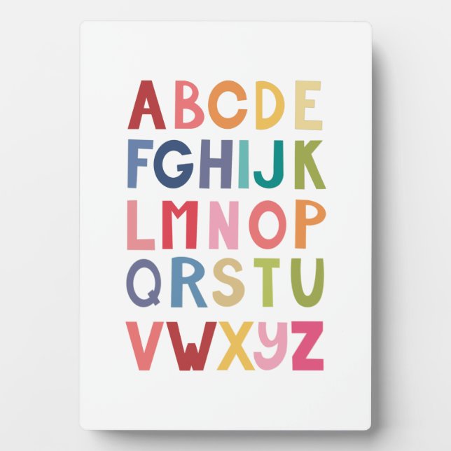 Bright Unisex ABCs Kids Room Wall Art Plaque (Front)